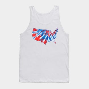 Tie dye red white and blue america - United States of America Tank Top